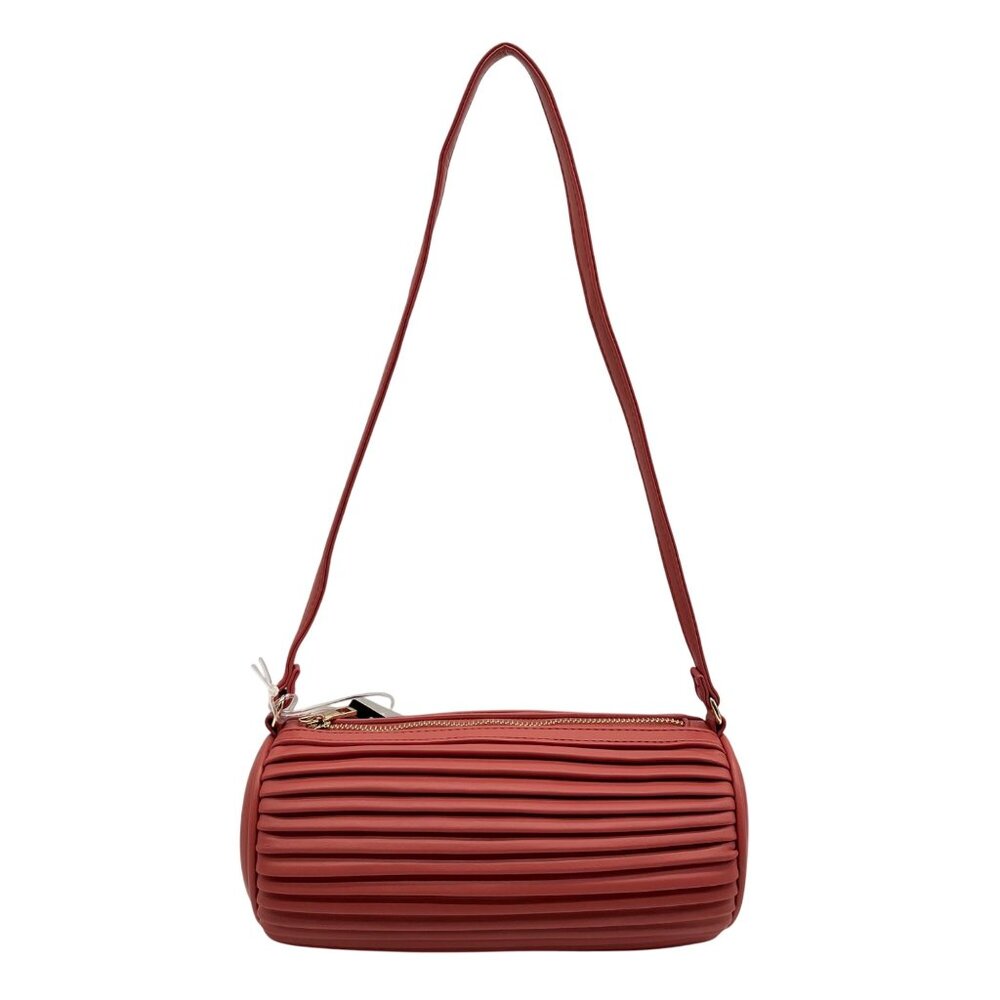 Like Dreams Orange Pleated Laila Shoulder Bag